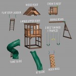 Complex Loc de Joaca SkyFort 3 din lemn de cedru - Centru de exterior multifunctional cu tobogan elicoidal si 3 nivele de joaca Sky Fort III Backyard Discovery  